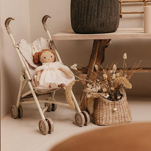 Текстильная кукла Mrs. Ertha "Lilly Toots", бежевая с розовым, 34 см